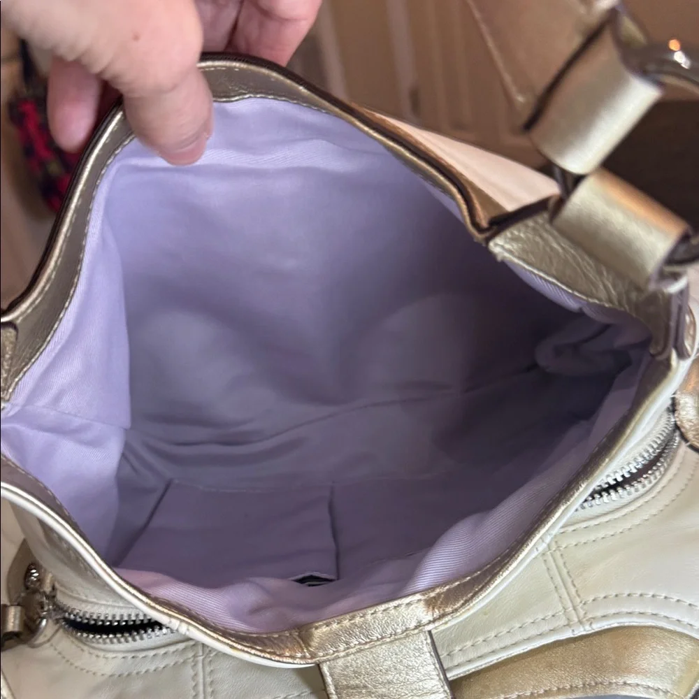 Coach Y2K SoHo Buckle Cream and Gold Hobo Bag-NWT